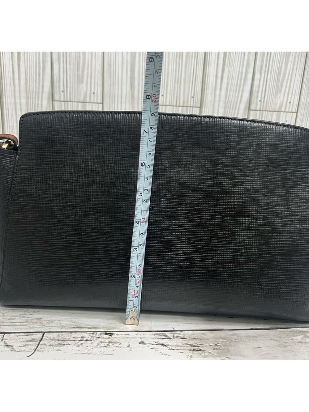 Burberry Vintage Black Leather Crossbody Bag with Brown Buckle Strap Designer - Picture 6 of 10